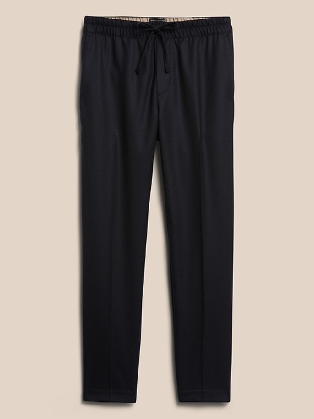 Banana Republic $150 Tapered Fit Italian Wool Flannel Joggers Navy Blue Medium